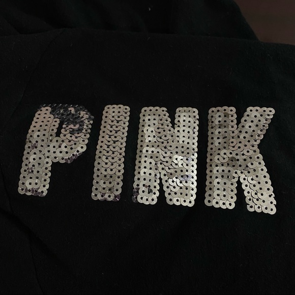 Victoria’s Secret PINK black bling V-Neck tee size small - Picture 9 of 10